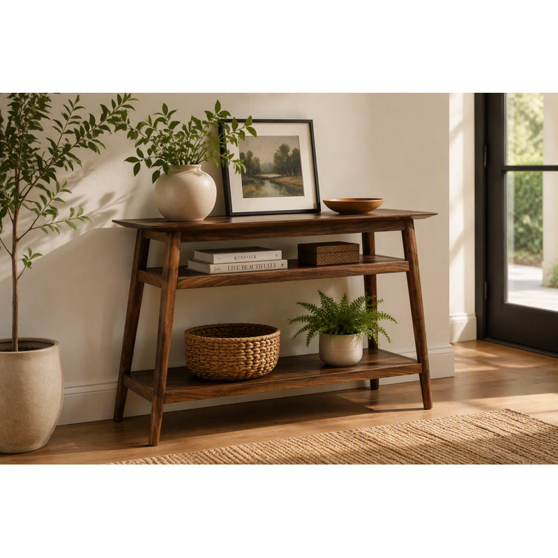 Grendon 46'' Solid Wood Console Table, Brown