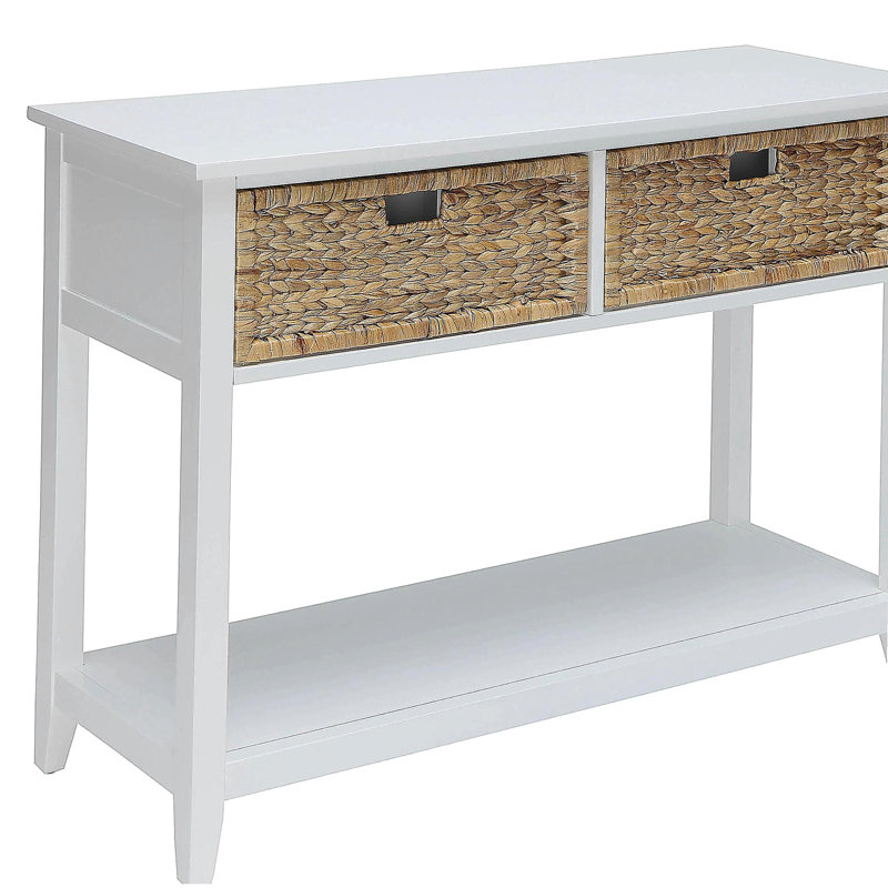 Bureau blanc avec 2 tiroirs, Blanc