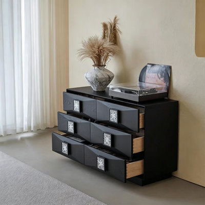 French Black Floor Standing Buffet Table