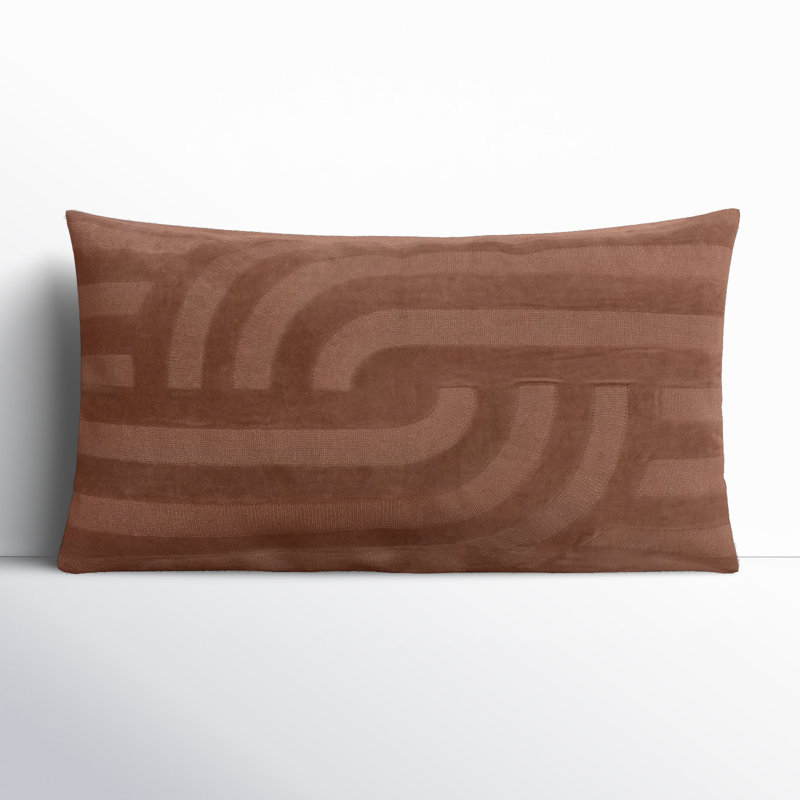 Camel Embroidered Cotton Lumbar Throw Pillow Set