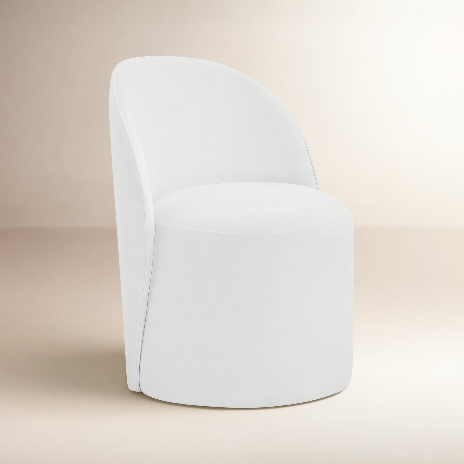 Lola Pine Dining Chair, Polyester Blend White