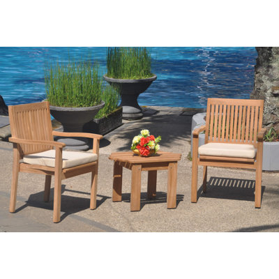 Quane Outdoor 3 - Piece Teak Bistro Set