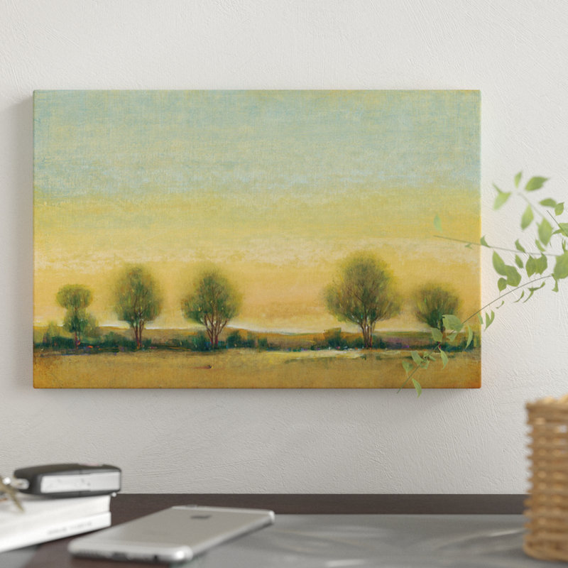 « matinée soleil ii », reproduction sur toile, H 18 po x l 26 po x P 1,5 po, Toile avec cadre noir, Pas de tapis