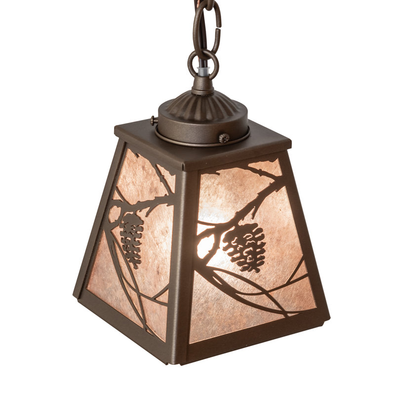 5" Square Whispering Pines Mini Pendant