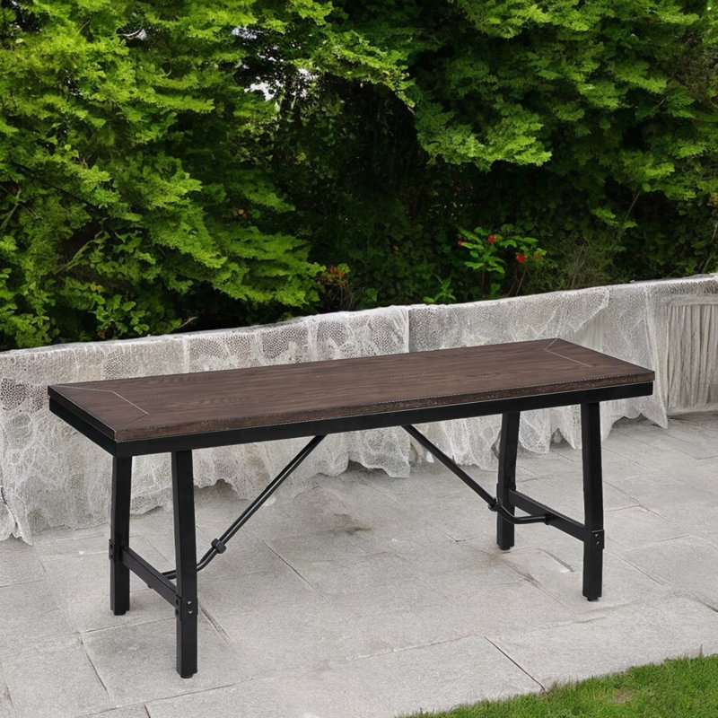 Banc en chêne cramoisi et noir