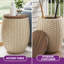 2 pièces de tables d'appoint en rotin et en bois massif tissées à la main - de style maison de campagne avec rangement