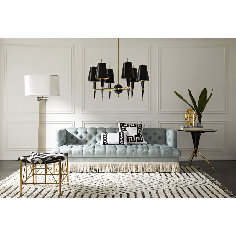 Versailles 6 - Light Chandelier, Modern Brass/Navy Opaque, Navy Lacquered Paint/Matte Gold Lining