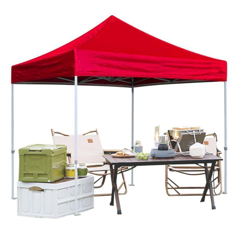 Amaziyah 96'' W x 96'' D Steel Pop-Up Canopy, Red, 8ft x 8ft