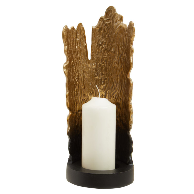 Fong Aluminum Tabletop Tealight Holder, Black/Gold