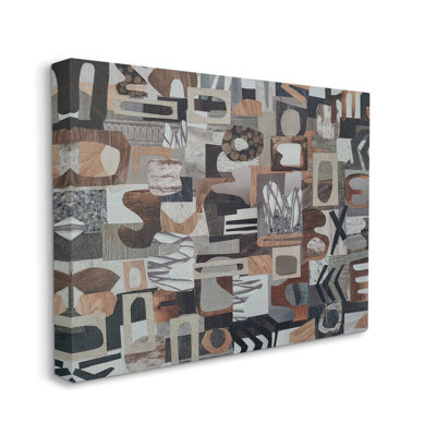 «Contemporary Earth Tones Shapes Collage» par Coco Good - peinture sur toile tendue