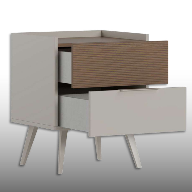 Mink 2 Drawers Nightstand