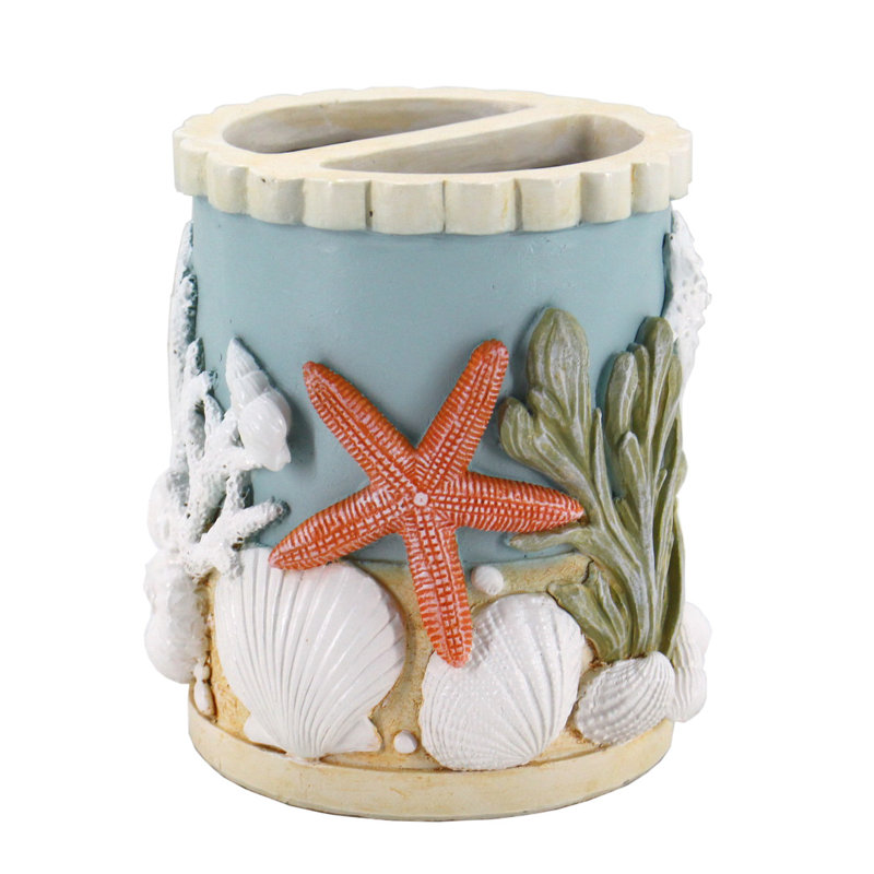 Seaside Splendor Coastal Toothbrush Holder Bathroom Decor Accent