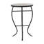 Table d'appoint brillante avec touche mosaïque et base en métal robuste, l 14 po x P 14 po H 21,25 po, céramique rouge-jaune, structure en fer latérale surprenante requise, + carreaux de céramique,
