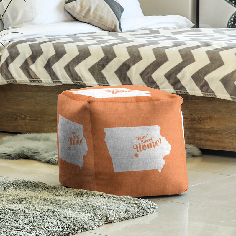 Repose-pieds cubique du moines home, Orange