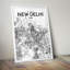 « new delhi city map », impression d’art graphique en gris-31735588