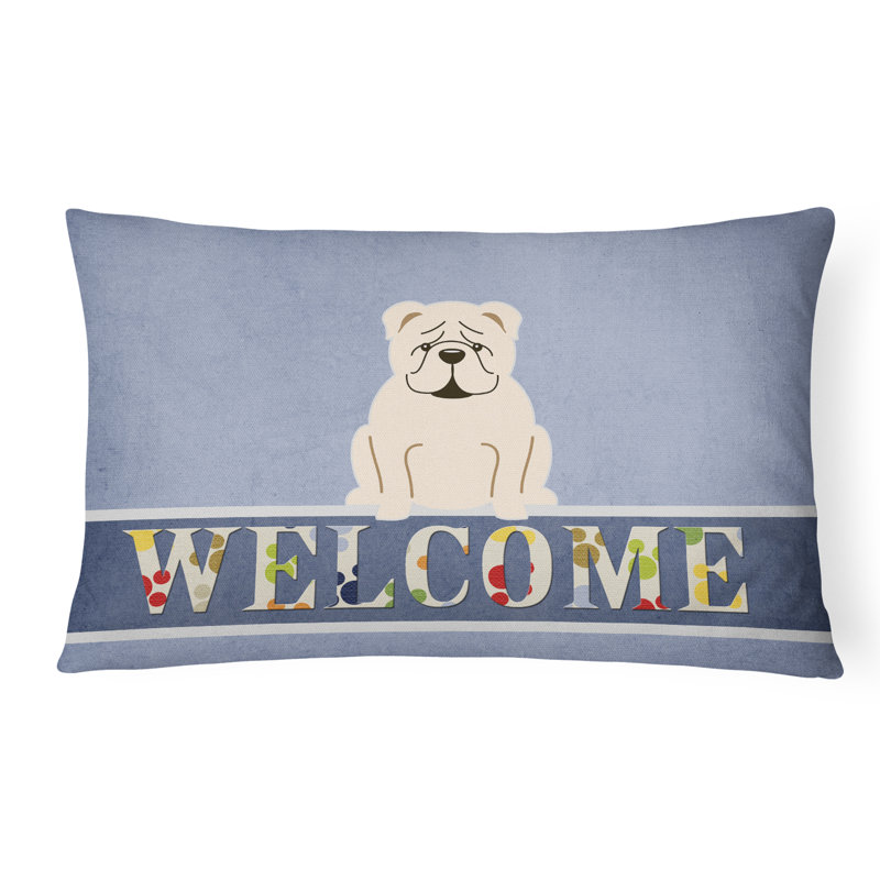  Coussin English Bulldog, Blanc