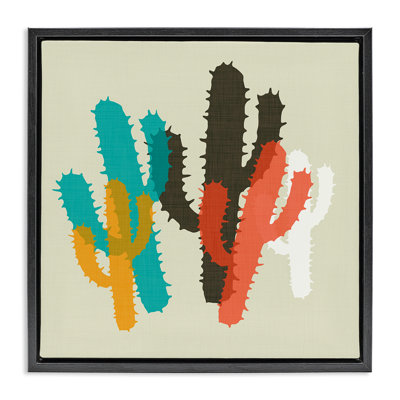 Art mural sur toile flottant encadré «Layered Cacti» par SD Graphics Studio