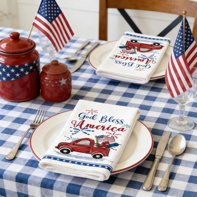 Independence Day Patriotic Tea Towel, Swift Drying Kitchen Towel For Holiday Decor And Gifts, 26x16.9in Multicolor, A