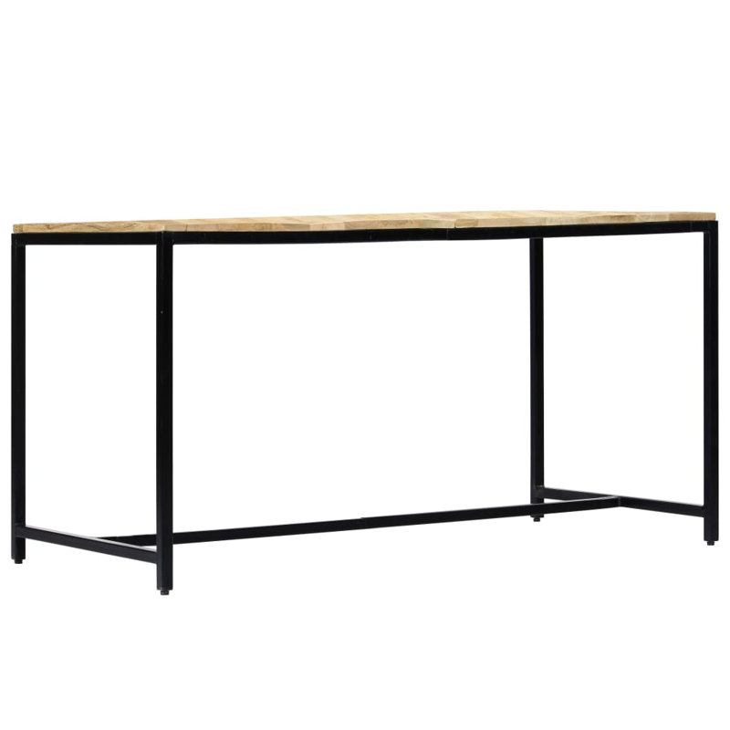 Cambridge Solid Wood Top Metal Base Dining Table, H75 x L70 x W140cm