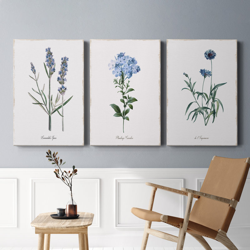 «Imperial Blue», ensemble de 3 reproductions d'art sur toile tendue, H 36 po x l 24 po x P 1 po