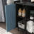 Sideboard Buffet Cabinet, Black Storage Cabinet with Red Doors , 2 Drawers with unique panel styling and 2 Open Storage Compartment, Modern Coffee Bar Cabinet Accent Cabinet for Kitchen, Dining Room-1064334071