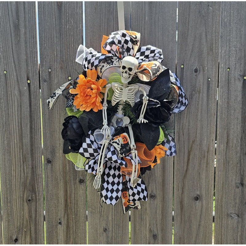 Couronne d'Halloween squelette