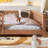 Full Size Kids Floor Bed With Fence And Built-in Bookshelf,Full Size Montessori Floor Bed With Slats And Safety Guardrail,Easy Assemble Montessori Beds for Kids,Natural Floor Beds-25112752