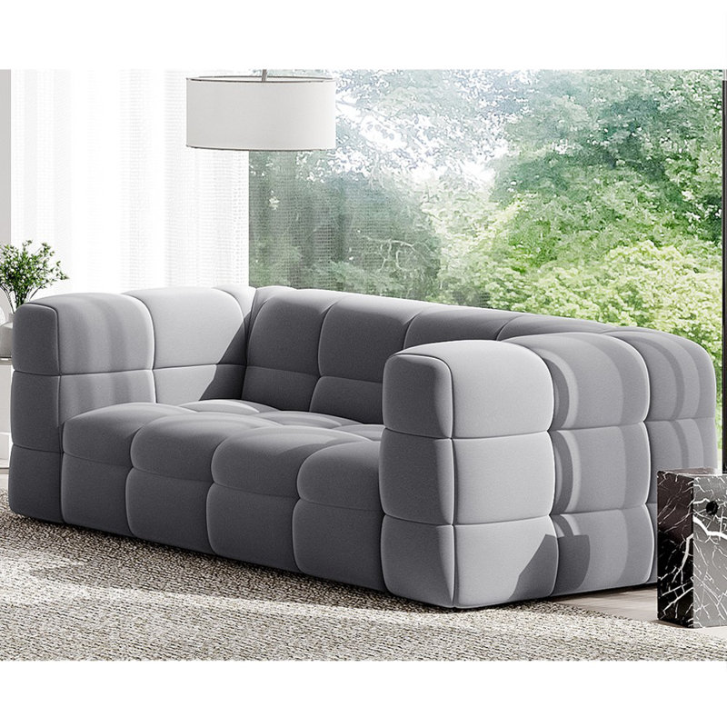 Rappoli 2 Seater Polyester Loveseat, 2, Grey