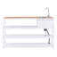 Outdoor Kitchen Set with Sink AVETRANA Metal White