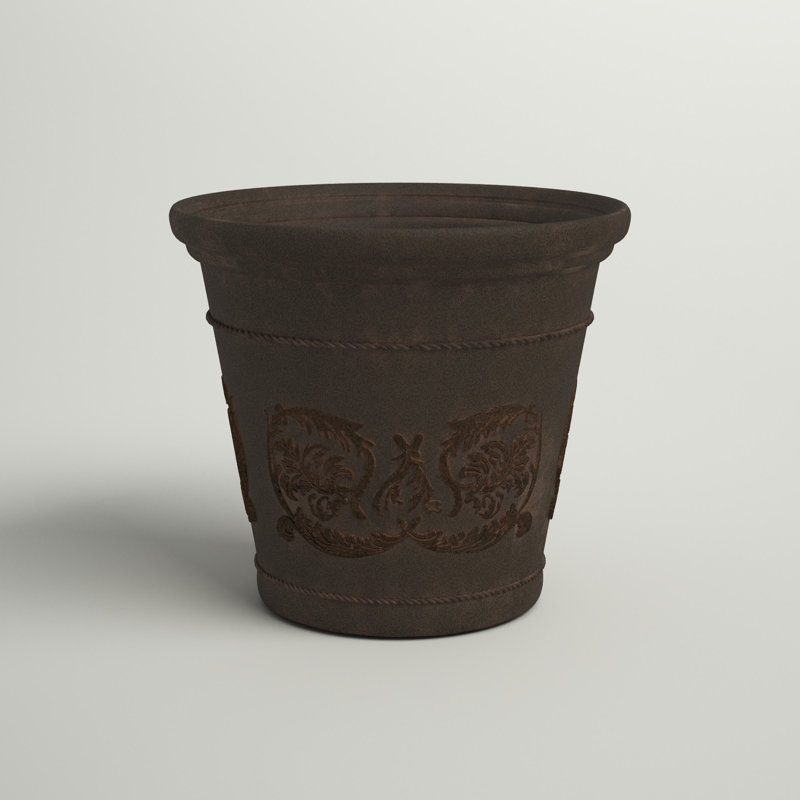 Pot de fleurs d'extérieur rond en polyrésine de sable 19,5 po x 19,5 po x 17,5 po Kehlani - sable vieilli, 1, Sable vieilli