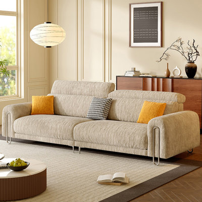 Light-coffee Chenille Modular Sofa cushion couch