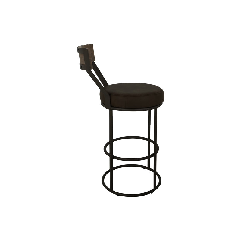 Tabouret de bar foncé avec assise rembourrée et structure en métal, Tabouret de bar (siège d'une hauteur de 30 po)