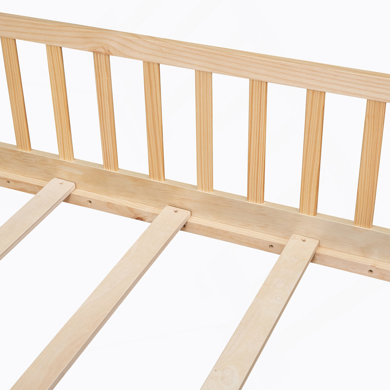 Grand lit plateforme avec barrière de sécurité et porte, Double