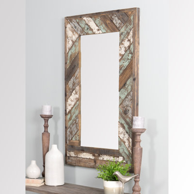 Brogan Wood Slat Farmhouse Wall Mirror