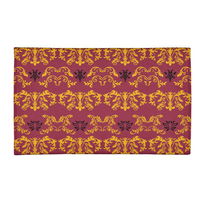 Tapis rouge / jaune Damask