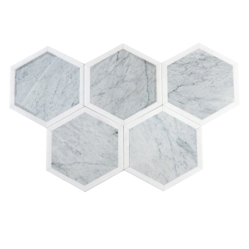 12" Hexagon Marble Mosaic Tile
