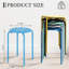 Ensemble de 6 tabourets d'appoint empilables en métal bleu - Acier inoxydable-1396414996