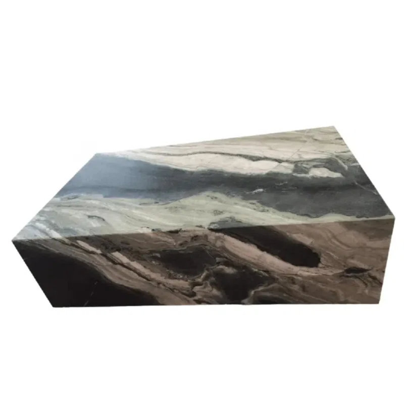 Genuine Marble Block Coffee Table - Matcha Verde Marble