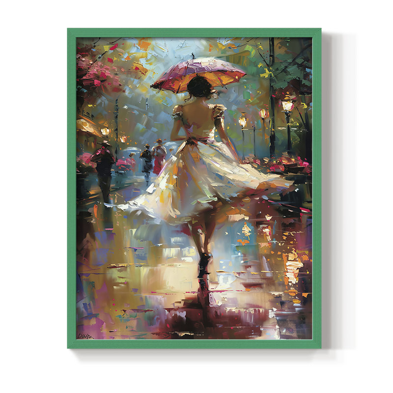 «WOMEN Series DCCDXI», reproduction encadrée - bois massif, H 15 po x l 12 po, Vert