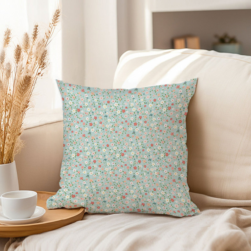 Animals William Morris Birds Damask Pattern I Cottage, 18" H x 18" W, Floral Delicate Wildflowers VIII Shabby Elegance
