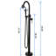 Robinet de baignoire autoportant en noir mat - Conçu pour la longévité avec un robinet de baignoire en laiton fixé au sol et une poignée de douche-118088745