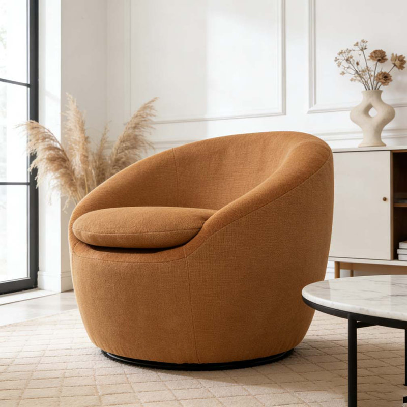 Fauteuil demi-tonneau Modern, Jaune