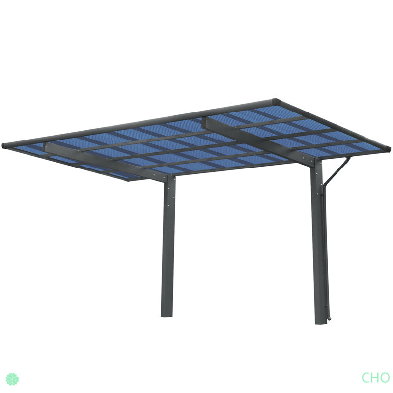 Outdoor Carport, 17.44FT*9FT*11FT Single  Carport Aluminum Metal Frame And Polycarbonate Panels Car Port For Outdoor Driveway Car, Truck