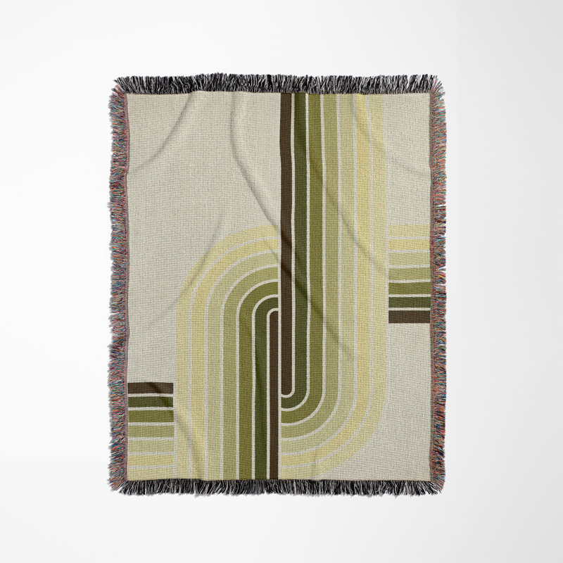 Jeté en mélange de coton Merna, L 60 po x l 60 po, Chartreuse