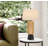 100W Wicker table lamp with 2W LED night light and hardback fabric shade