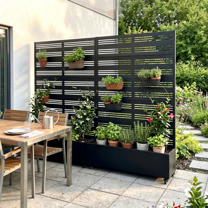 Lit de jardin extérieur surélevé en métal avec treillis, H 73 po x l 47 po x P 16 po