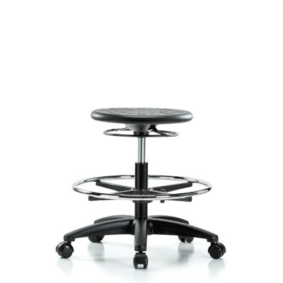 Tabouret industriel à hauteur ajustable avec repose-pieds