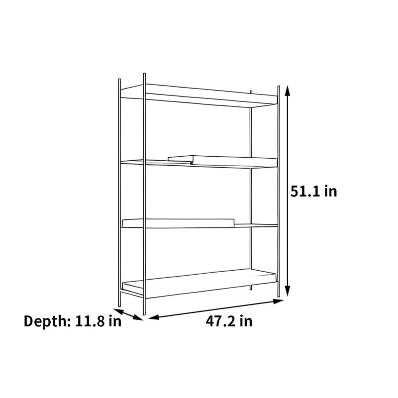 Une bibliothèque pratique pour le rangement, (4 tablettes) H 51,1 po x l 47,2 po x P 11,8 po