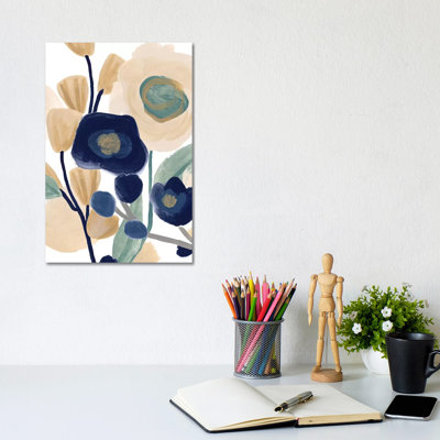 Blue Poppy Cascade I by June Erica Vess - Wrapped Canvas Painting