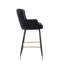 Tabouret de bar et de comptoir à dossier plein avec accoudoirs carrés et repose-pieds en métal Semire, tabouret de bar de luxe pour le salon-1234438738-1260562340